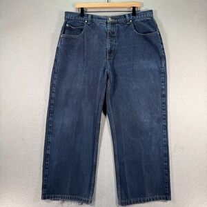 Vintage Anchor Blue Easy Fit Jeans Mens 38x30 Blue Dark Wash Made in USA‎ Y2K